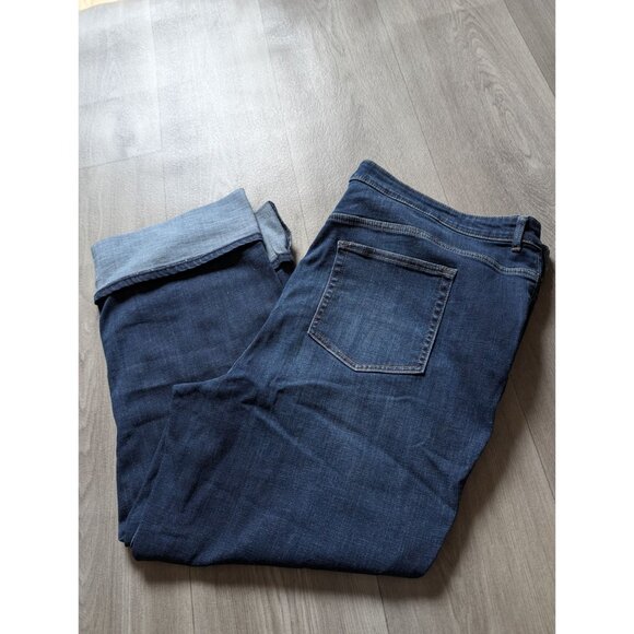 LOGO Straight Leg Denim Jeans W/ Gold Sequin Floral Embroidery Womens Plus 24W - Picture 4 of 7